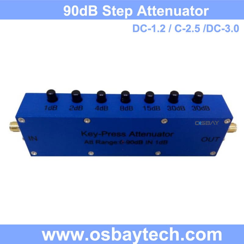 2W 5W 90 dB Push Button Key Press RF Step Signal Attenuator